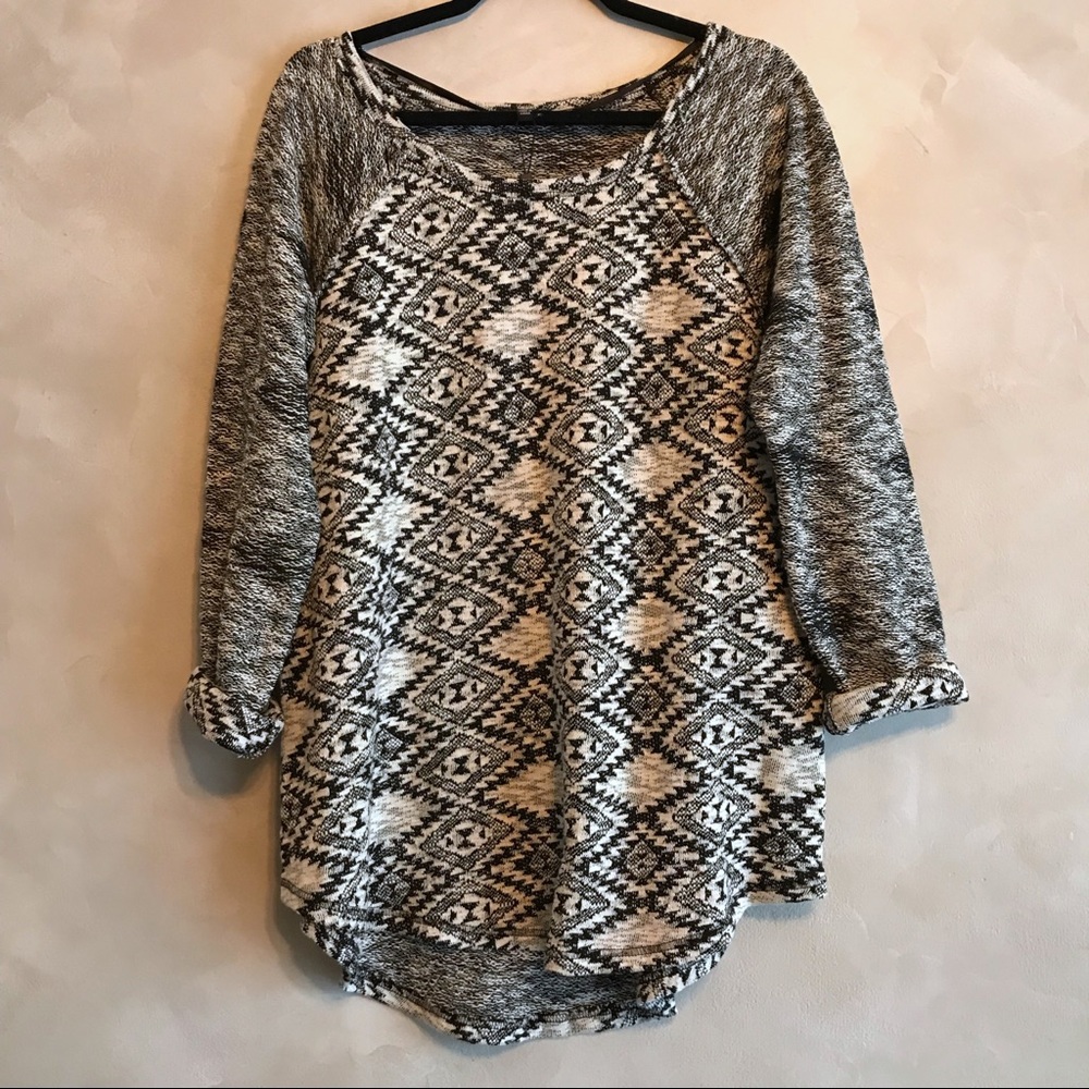 Cable & Gauge | Southwestern Boucle Zip Sweater